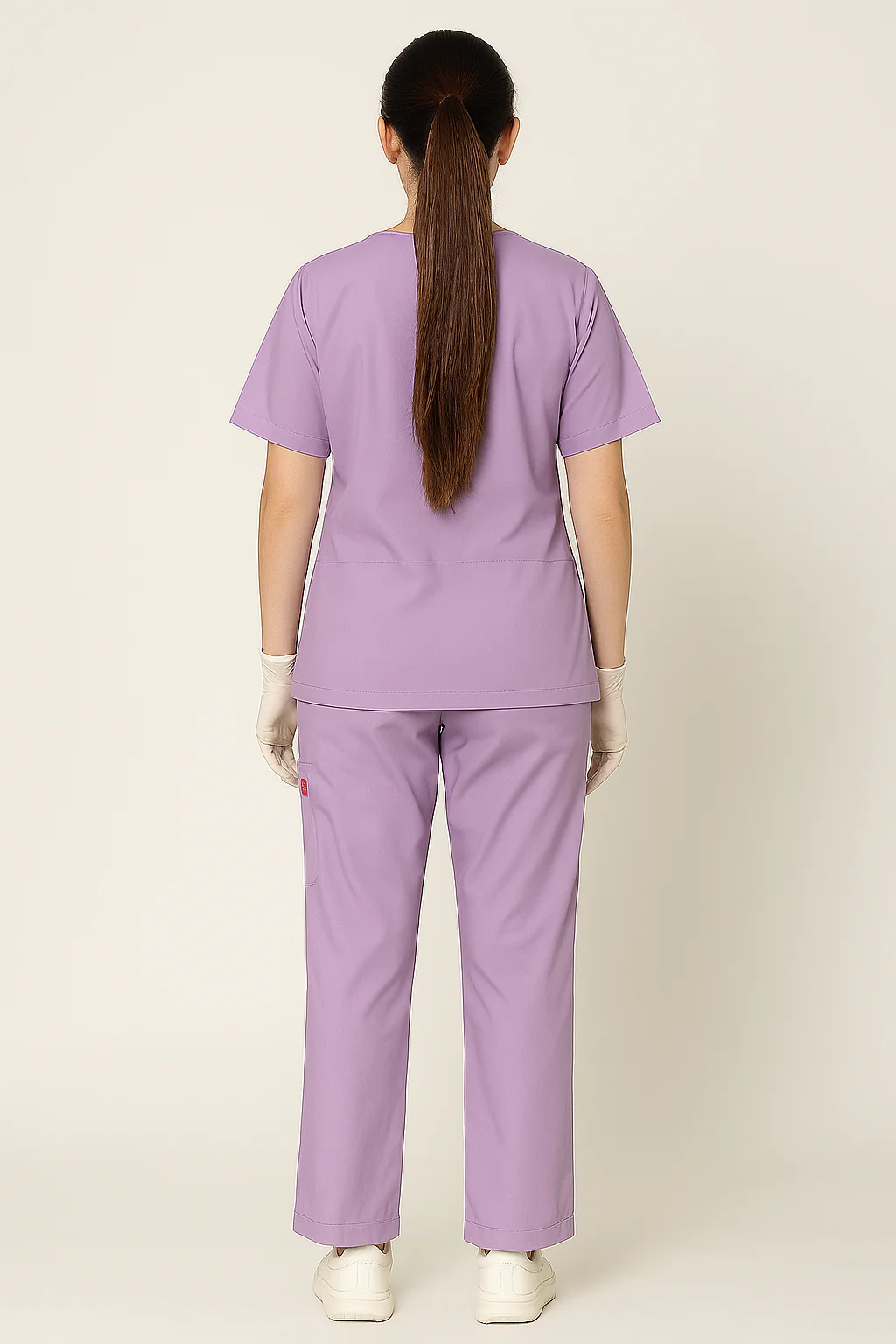 TSM ELITE 6 POCKET V NECK (PURPLE) WOMEN SCRUB - Image 3